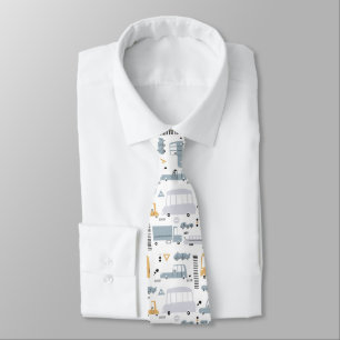 Cute Cars in Traffic Pattern Tie