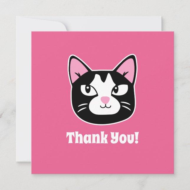 Cute Carte de remerciements de chat (Devant)