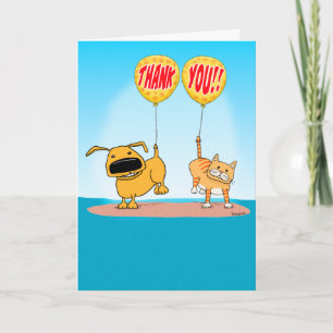 Cute Carte de remerciements de chien et de chat
