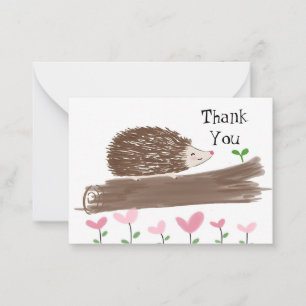 Cute Carte de remerciements de Hérisson