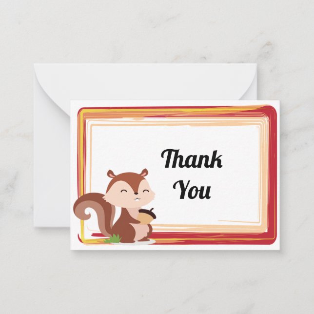 Cute Carte de remerciements écureuil (Devant)