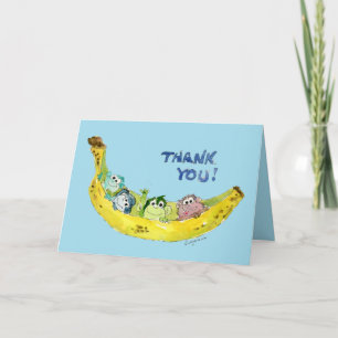 Cute Carte de remerciements singe bleu