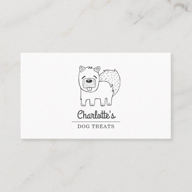 Cute Carte de visite de soins de chien artisanal (Devant)