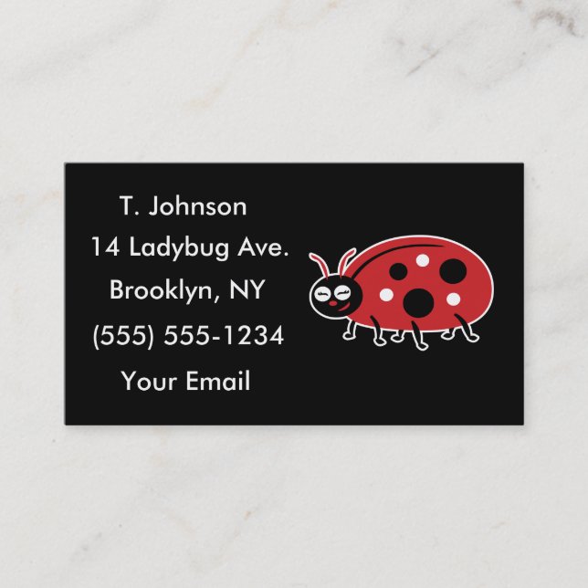 Cute Carte de visite Ladybug (Devant)