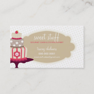 CUTE CARTE DE VISITE pâtisserie de gâteau rouge or