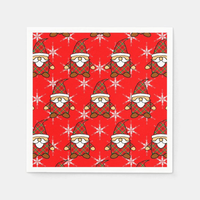 Cute Carton Gnome Pattern Christmas Napkins (Front)