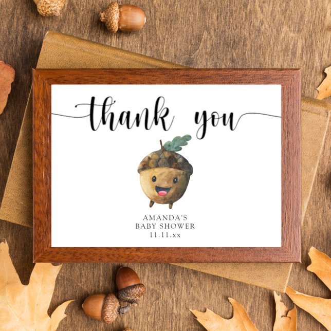 Cute cartoon acorn baby shower thank you (Creator Uploaded)