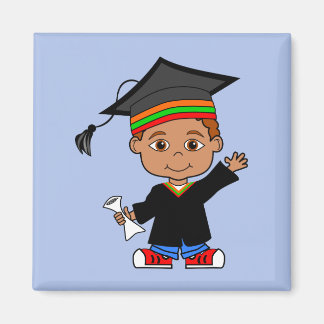 Cute Cartoon African American Graduate Magnet