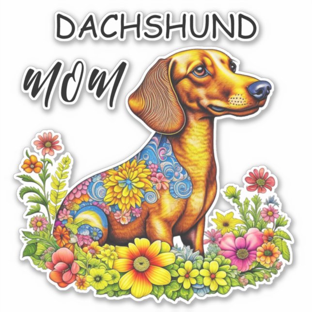 Cute Cartoon AI Dachshund Mom (Front)