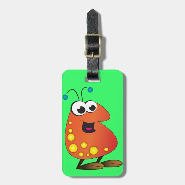 Cute Cartoon Alien Luggage Tag (Front Vertical)