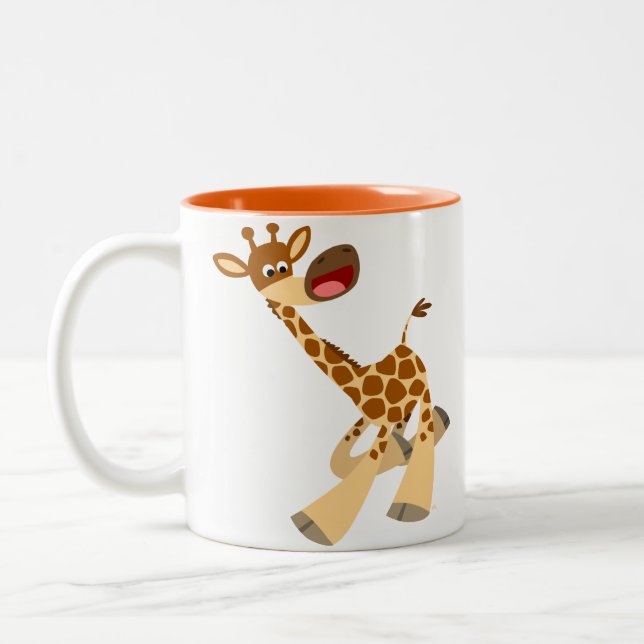 Cute Cartoon Ambling Giraffe Mug (Left)