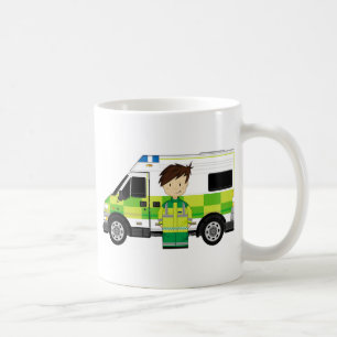 Cute Cartoon Ambulance and EMT Coffee Mug