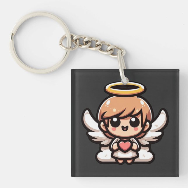 Cute Cartoon Angel Keychain (Front)