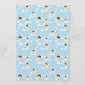 Cute Cartoon Angels And Doves Seamless Pattern Invitation