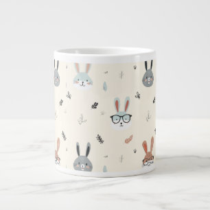 Cute cartoon animal faces large coffee mug