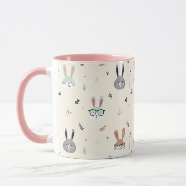 Cute cartoon animal faces mug (Left)