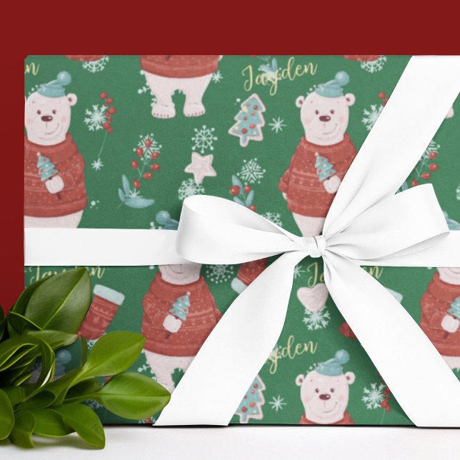 Cute Cartoon Animals Polar Bear Custom Wrapping Paper (Cute Cartoon Animals Polar Bear Custom Wrapping Paper
)