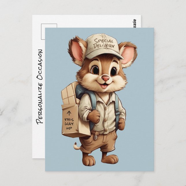 Cute Cartoon Animals Special Delivery Any Occasion Postcard (Front/Back)