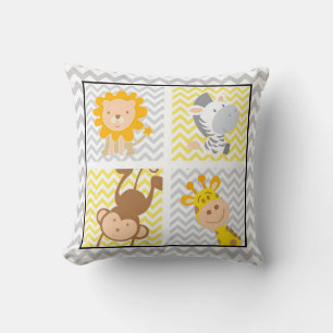 Cute Cartoon Animals Throw Pillow