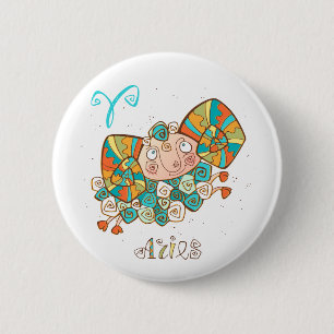 Cute Cartoon Aries 2 Inch Round Button