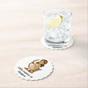 Cute Cartoon Artemis Baby Little Legend of Olympus Paper Coaster