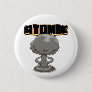 Cute cartoon atomic mushroom cloud postcard 2 inch round button