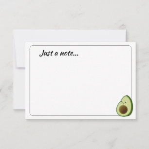 Cute Cartoon Avocado Custom Just a Note Card