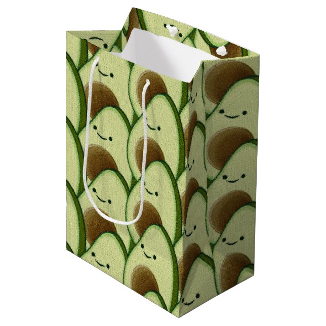 Cute Cartoon Avocado Decorative Medium Gift Bag (Front Angled)