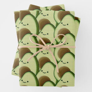 Cute Cartoon Avocado Decorative Wrapping Paper Sheet