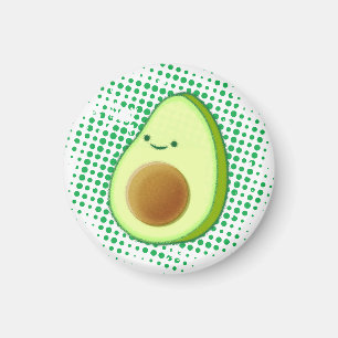 Cute Cartoon Avocado On Distressed Vortex Magnet