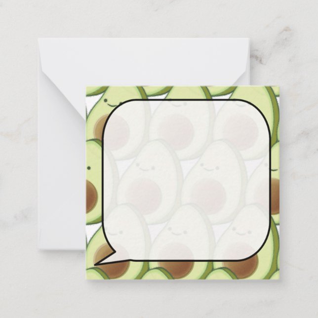 Cute Cartoon Avocado Pattern Custom Card (Front)