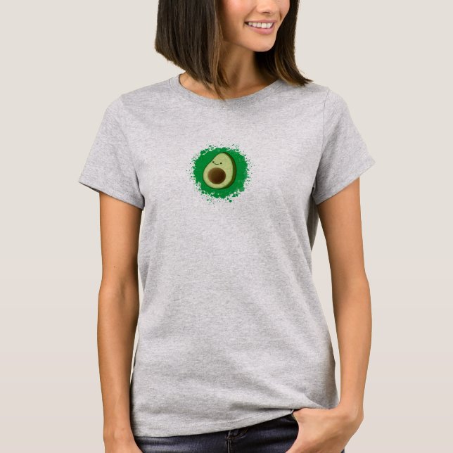 Cute Cartoon Avocado T-Shirt (Front)