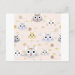 Cute cartoon baby cat kitty kitten charactor funny postcard