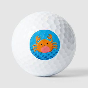 Cute Cartoon Baby Crab Blue Ocean Golf Balls