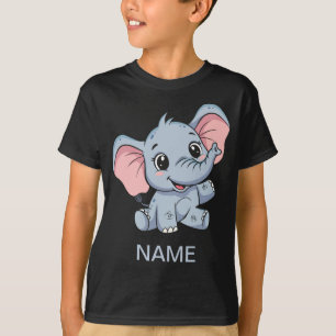 Cute Cartoon Baby Elephant Kids T-Shirt