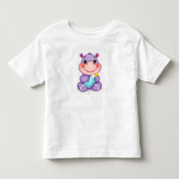 Cute Cartoon Baby Hippopotamus
