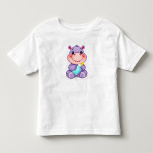 Cute Cartoon Baby Hippopotamus Toddler T-shirt