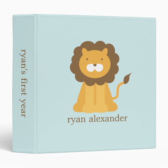 Cute Cartoon Baby Lion Binder (Front/Spine)