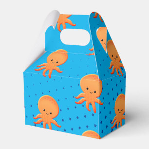 Cute Cartoon Baby Octopus Blue Ocean Favor Box