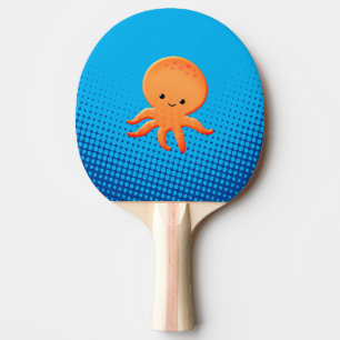 Cute Cartoon Baby Octopus Blue Ocean Ping Pong Paddle