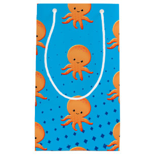 Cute Cartoon Baby Octopus Blue Ocean Small Gift Bag