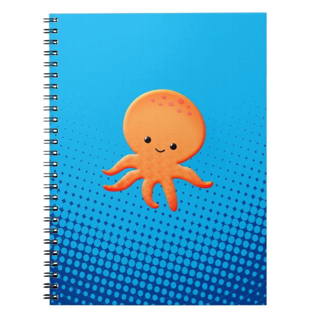 Cute Cartoon Baby Octopus Notebook (Front)
