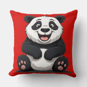 Cute Cartoon Baby Panda Throw Pillow