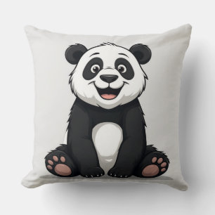 Cute Cartoon Baby Panda Throw Pillow