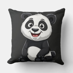 Cute Cartoon Baby Panda Throw Pillow