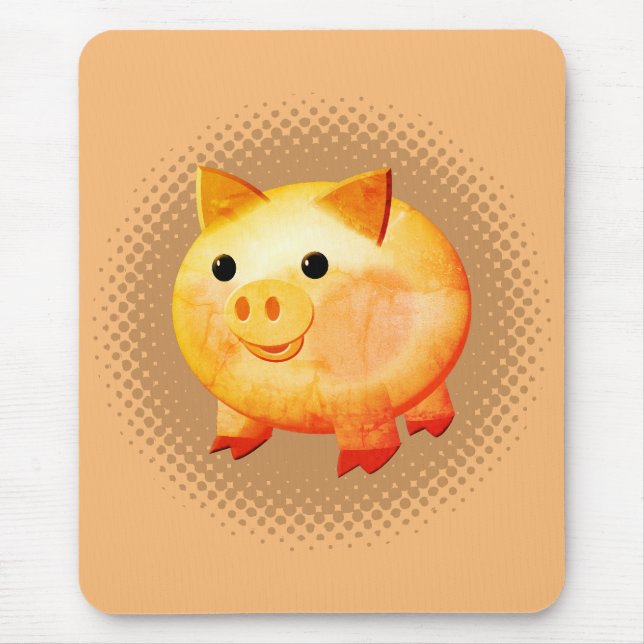 Cute Cartoon Baby Pig Painting Mouse Pad (Front)