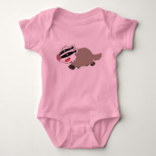 Cute Cartoon Badger Baby Clothing Bodysuit