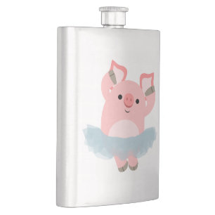 Cute Cartoon Ballerina Pig Classic Flask