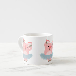 Cute Cartoon Ballerina Pig Espresso Mug