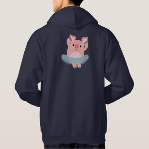 Cute Cartoon Ballerina Pig Hoodie